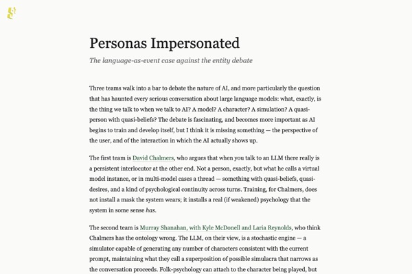 The opening of Personas Impersonated